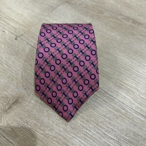 Pink Geometric Silk Tie